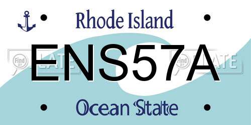 ENS57A Rhode Island License Plate