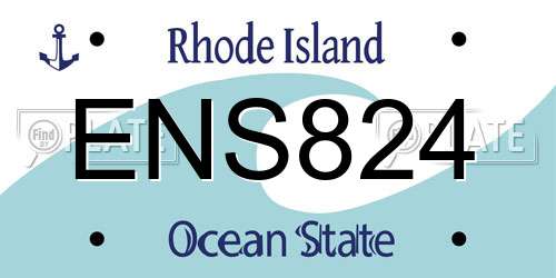 ENS824 Rhode Island License Plate