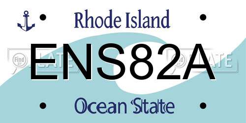 ENS82A Rhode Island License Plate