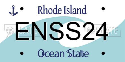 ENSS24 Rhode Island License Plate