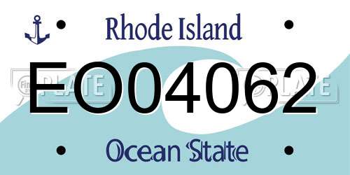 EO04062 Rhode Island License Plate