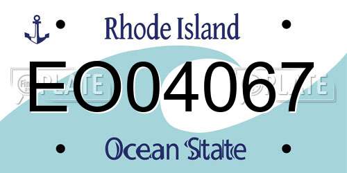 EO04067 Rhode Island License Plate