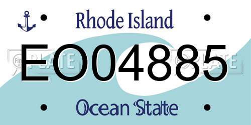 EO04885 Rhode Island License Plate