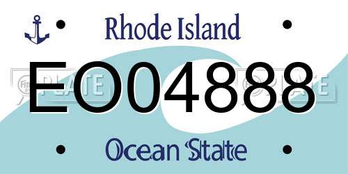 EO04888 Rhode Island License Plate