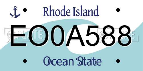 EO0A588 Rhode Island License Plate