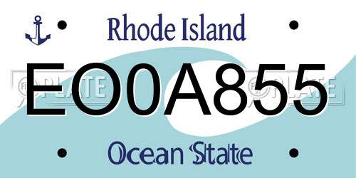 EO0A855 Rhode Island License Plate