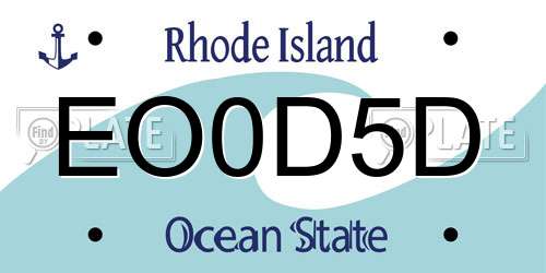 EO0D5D Rhode Island License Plate