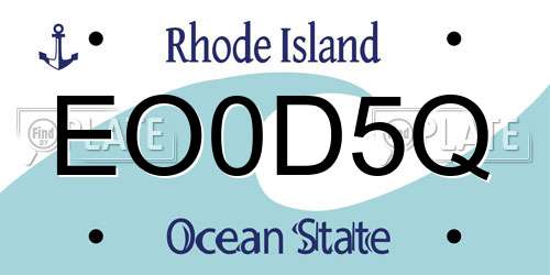 EO0D5Q Rhode Island License Plate