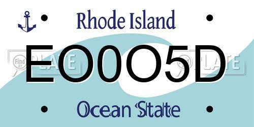 EO0O5D Rhode Island License Plate