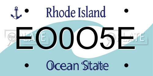 EO0O5E Rhode Island License Plate