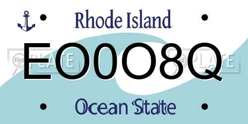 EO0O8Q Rhode Island License Plate