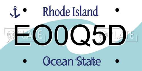 EO0Q5D Rhode Island License Plate