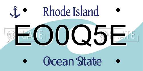 EO0Q5E Rhode Island License Plate