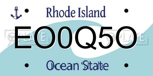 EO0Q5O Rhode Island License Plate