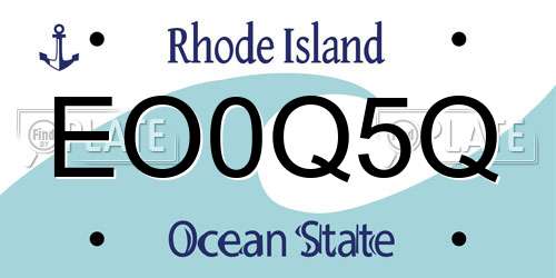 EO0Q5Q Rhode Island License Plate