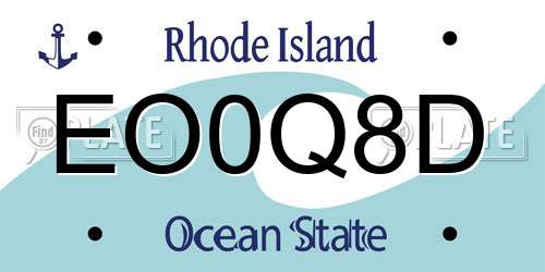 EO0Q8D Rhode Island License Plate
