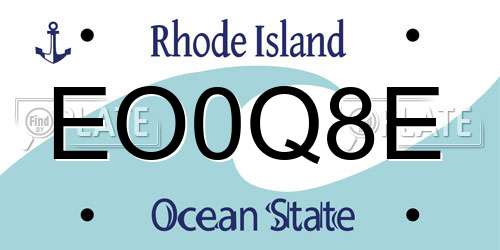 EO0Q8E Rhode Island License Plate