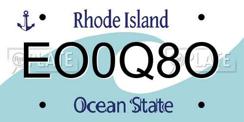 EO0Q8O Rhode Island License Plate