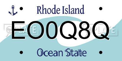 EO0Q8Q Rhode Island License Plate