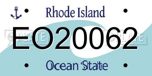 EO20062 Rhode Island License Plate