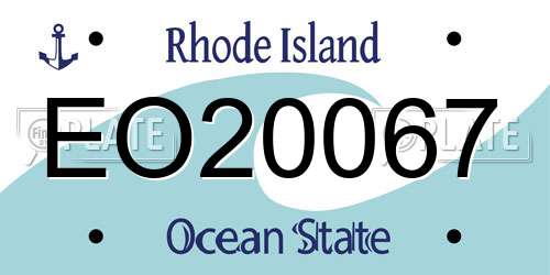 EO20067 Rhode Island License Plate