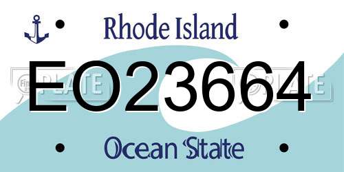 EO23664 Rhode Island License Plate