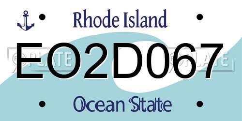 EO2D067 Rhode Island License Plate
