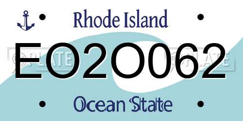 EO2O062 Rhode Island License Plate