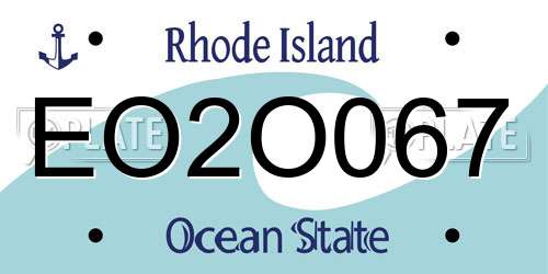 EO2O067 Rhode Island License Plate