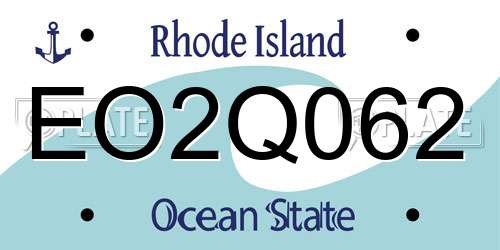 EO2Q062 Rhode Island License Plate