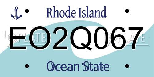 EO2Q067 Rhode Island License Plate