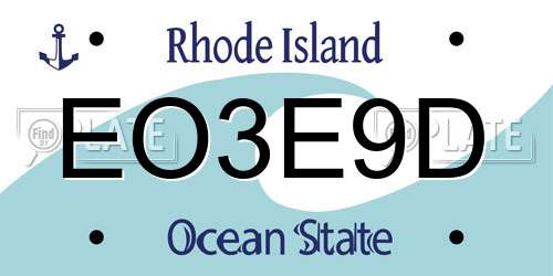 EO3E9D Rhode Island License Plate