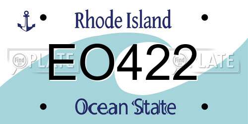 EO422 Rhode Island License Plate