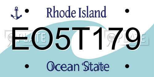EO5T179 Rhode Island License Plate