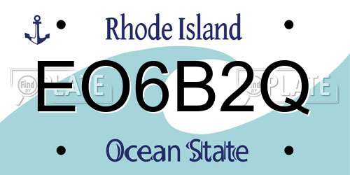 EO6B2Q Rhode Island License Plate