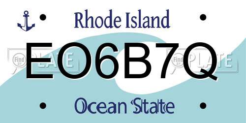 EO6B7Q Rhode Island License Plate