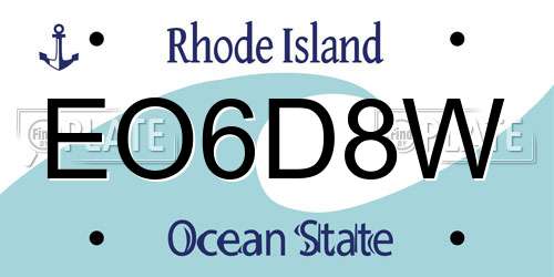 EO6D8W Rhode Island License Plate