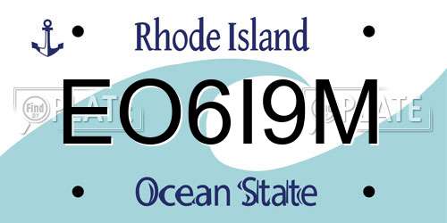 EO6I9M Rhode Island License Plate