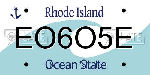 EO6O5E Rhode Island License Plate
