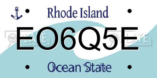 EO6Q5E Rhode Island License Plate
