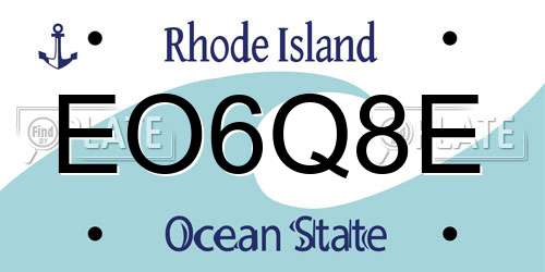 EO6Q8E Rhode Island License Plate