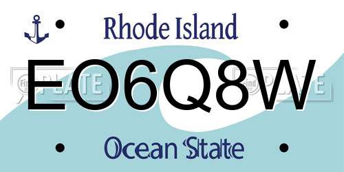 EO6Q8W Rhode Island License Plate