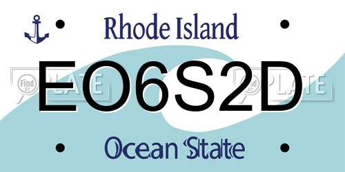 EO6S2D Rhode Island License Plate
