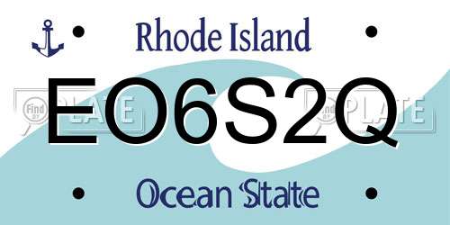 EO6S2Q Rhode Island License Plate