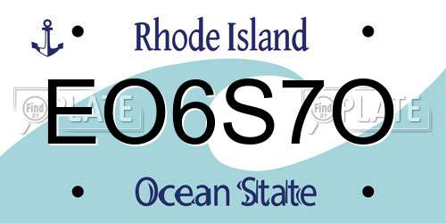 EO6S7O Rhode Island License Plate