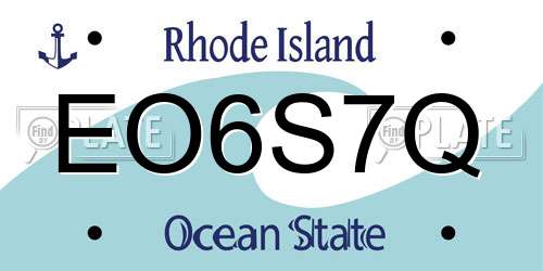 EO6S7Q Rhode Island License Plate