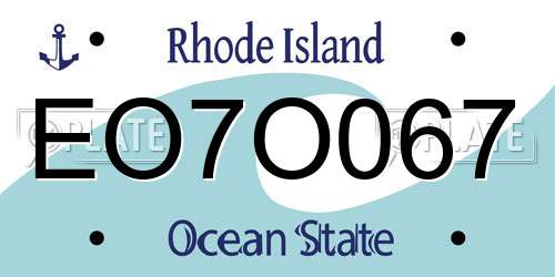 EO7O067 Rhode Island License Plate