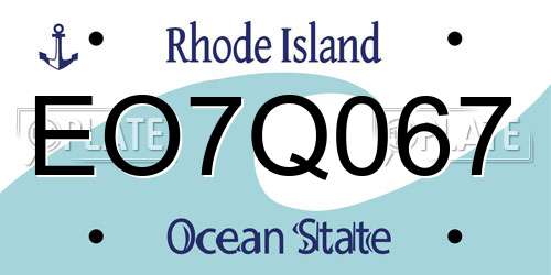 EO7Q067 Rhode Island License Plate