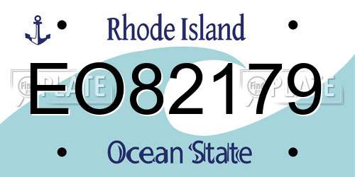 EO82179 Rhode Island License Plate