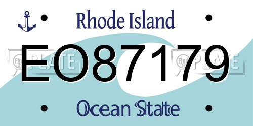 EO87179 Rhode Island License Plate